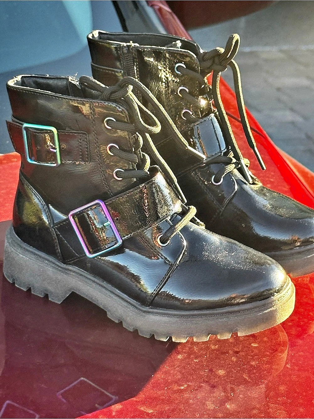 Sey Estere Girls Size 2M Black Combat Boots